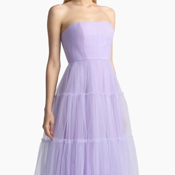 Zac Posen Lavender Strapless Wedding Dress - Picture 3 of 9